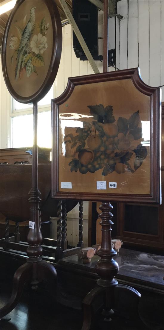 2 Victorian pole screens